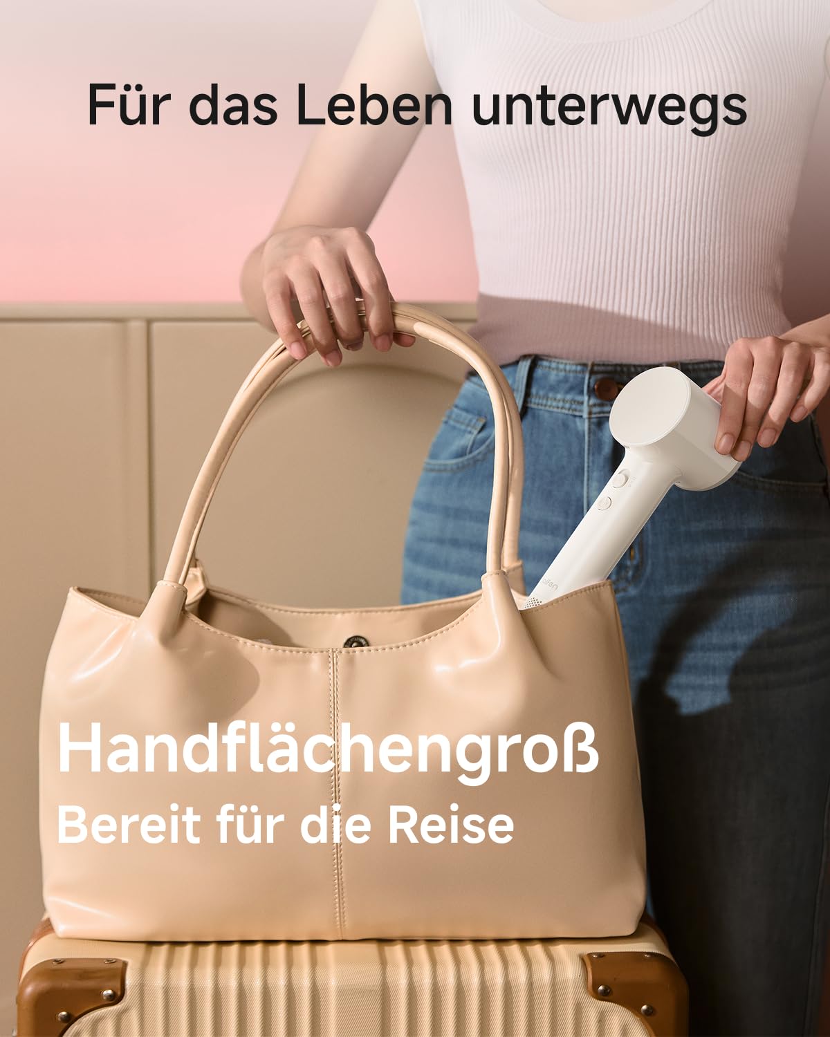 Laifen Air Haartrockner, 280 g leicht, bis zu 15× schneller, Sandbeige | Diffusor & Glättungsdüse, 200M Ionen, 110.000 U/min, 60 dB, Thermo-Control, 3 Min. Schnelltrocknung, Kindermodus, Reiseföhn