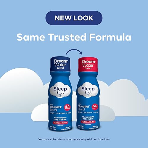 Miniatura 4 de Dream Water Bebida de suplemento para ayudar al sueño melatonina 5 mg, GABA, 5-HTP cero azúcar, sabores naturales, sin colores añadidos, inyecciones