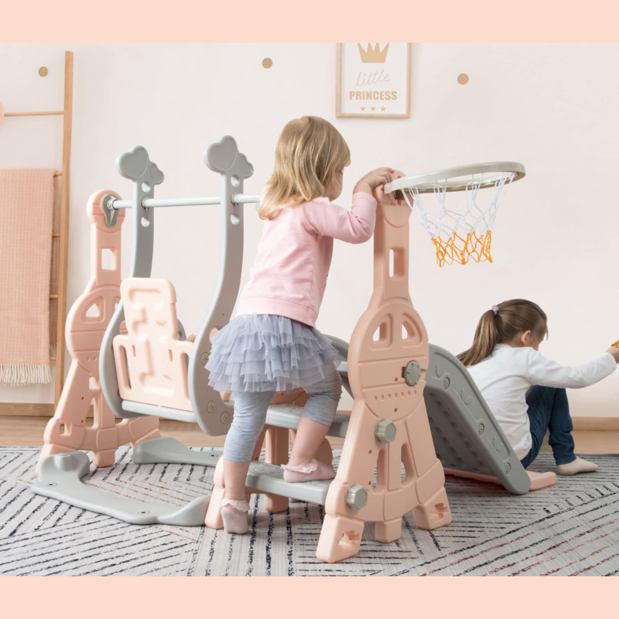 Amazon.co.jp: BTM すべり台 子供ブランコ 屋内 バスケットゴール 室内  