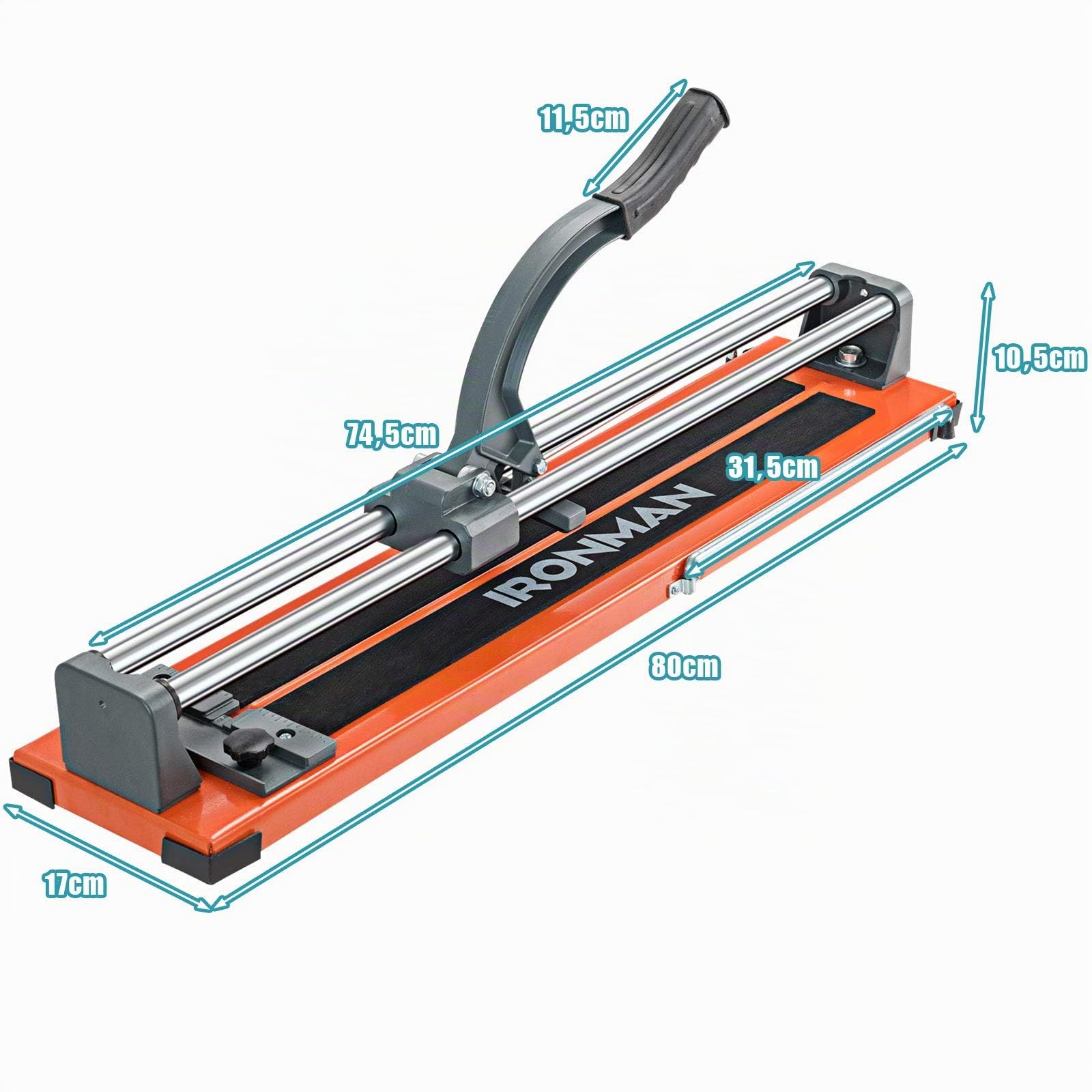 GOPLUS Cortador de Azulejos Manual con Esfera de Aleación Extraíble y Pies de Apoyo, Longitud de Corte 600 MM, Espesor Máximo de Corte 12 MM, Ángulo de Corte 0-60° para Profesionales (24")