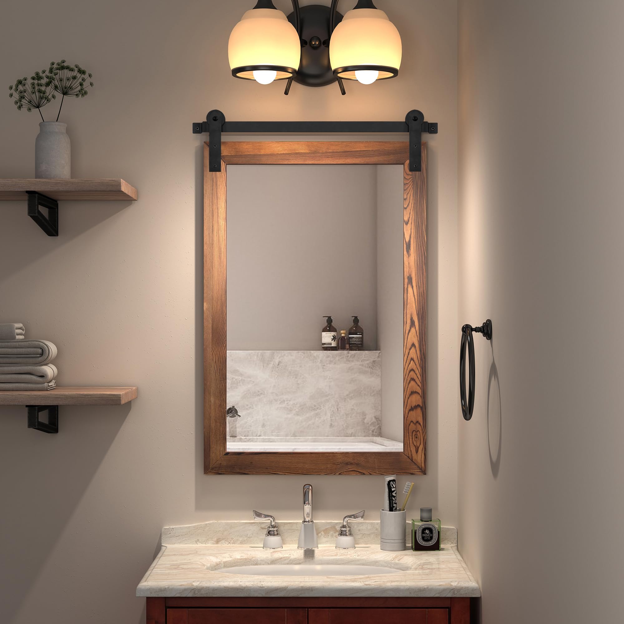 COGOOD Farmhouse Bathroom Mirrors for Over Sink - 22.5 x 30.5