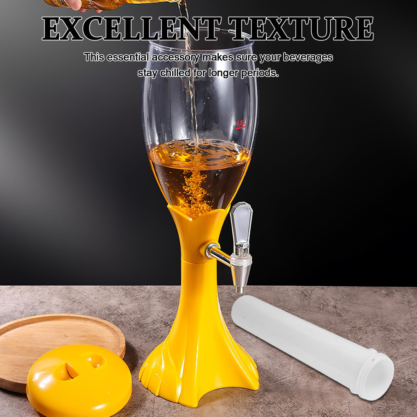 Generico Dispenser per Bevande Tubo di Ghiaccio Secco Alimentare per Cocktail, Asta di Raffreddamento in Plastico Bianco per Birra e Cocktail, per Bar e Casa