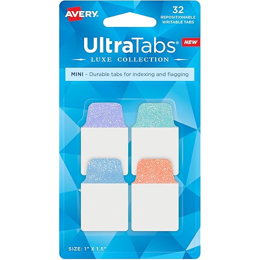 AVERY Mini Ultra Tabs Pastel Sparkle 32 Pack