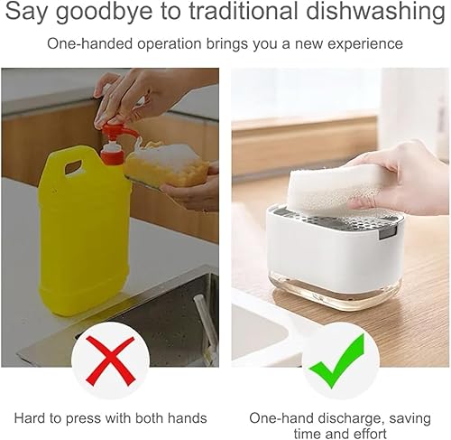 Miniatura 5 de Dispensador de jabón para platos, sensor de mano de plástico inteligente, dispensador de jabón 2 en 1, dispensador de jabón para cocina, dispensador