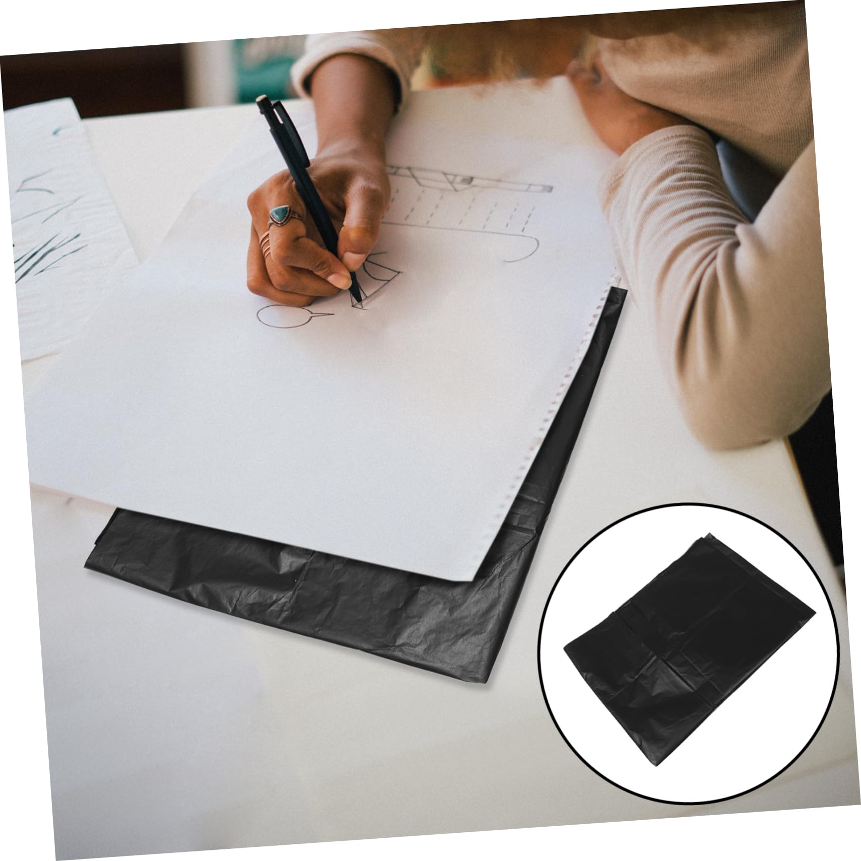 Lurrose Papier de Transfert Noir 51,6 Cm pour Dessin et Calque, Papier Carbone et Facile à Utiliser pour Traçage et Projets Artistiques