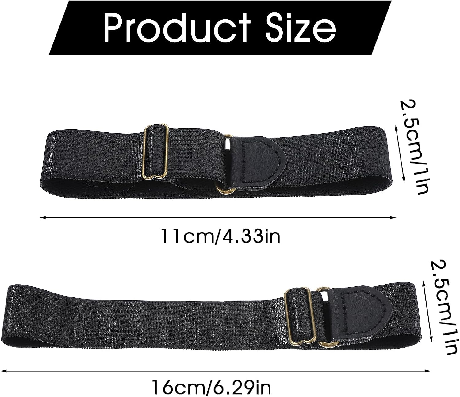 Bremorou 2 Park Sleeve Garters For Men, Elastic Black Arm Band Sleeve Garters Adjustable Armband Stretchy Adjustable Anti-Slip Shirt Long Sleeve Holders Armband For Men 1920s Accessories（Black、White） image 2