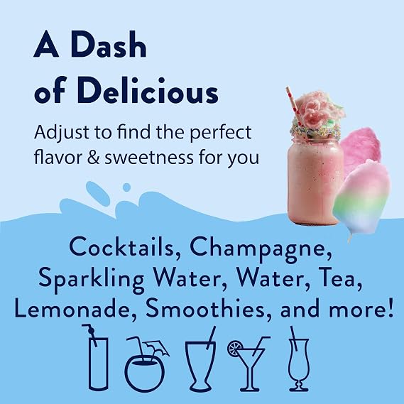 Jordan's Skinny Mixes Sugar Free Syrup, Cotton Candy, Fruit Flavored Water Enhancer, Drink Mix, Iced Tea, Lemonade, Drinks, Low Calorie Water Flavoring, Dairy & Gluten Free, Kosher, 25.4 Fl Oz, 6 Pack