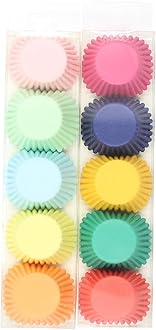 Cake Factory Mini Baking Cupcake & Muffin Liners Paper Cups 200 Liner Cases for Birthday Party Wedding Home Party Themed Event Charity and Special Occasions 2X Pastel Packets