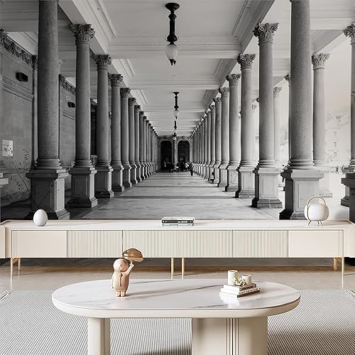Miniatura 5 de Mural de pared moderno con diseño de palacio de la ciudad para despegar y pegar, autoadhesivo, removible, papel pintado de papel de aluminio grande