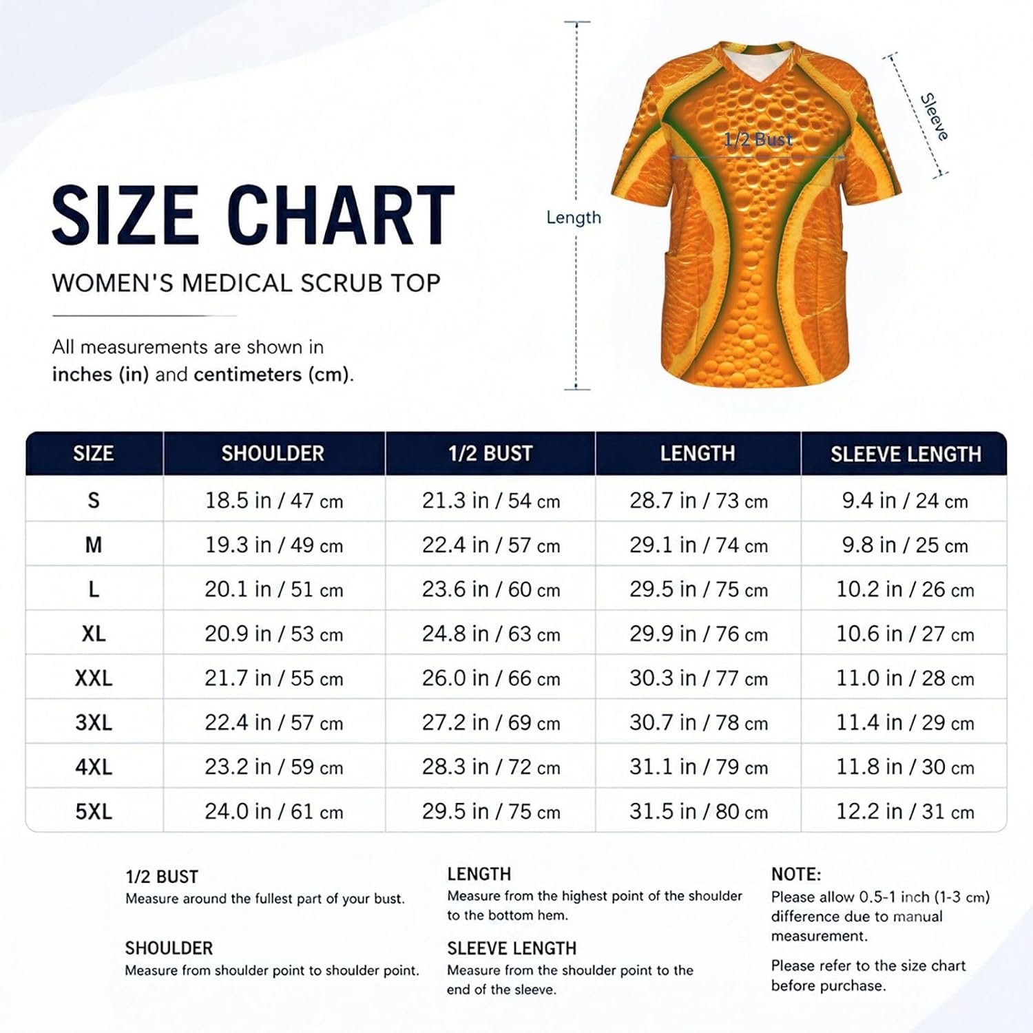 Professional Scrub Tops for Men, Classic V-Neck Workwear with 3 Pockets