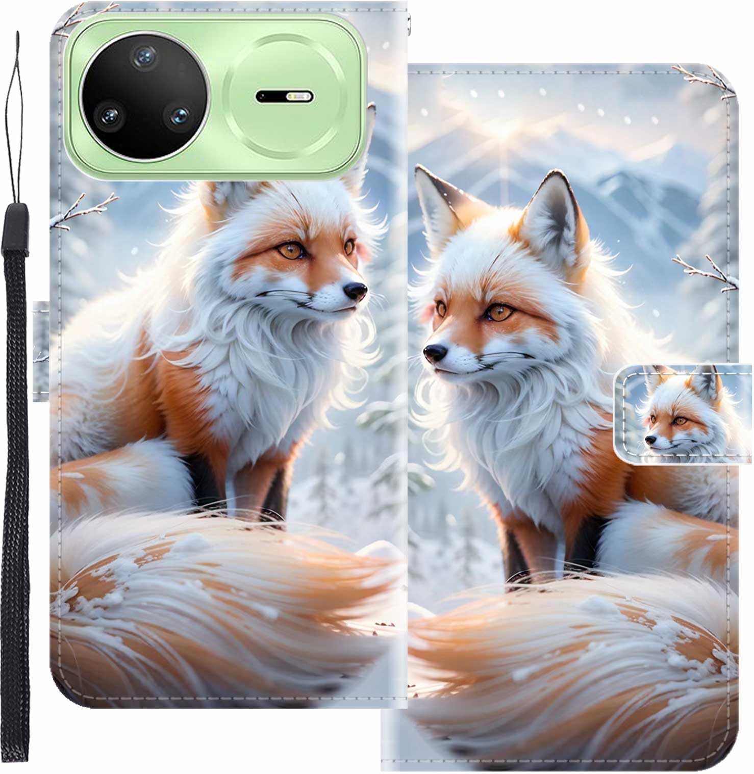 for Huawei Nova 15 Pro Case Wallet,Flip Phone Case Wallet Cover Animal Pattern Cute Design with Card Slot Holder Kickstand Magnetic Closure Leather Fox