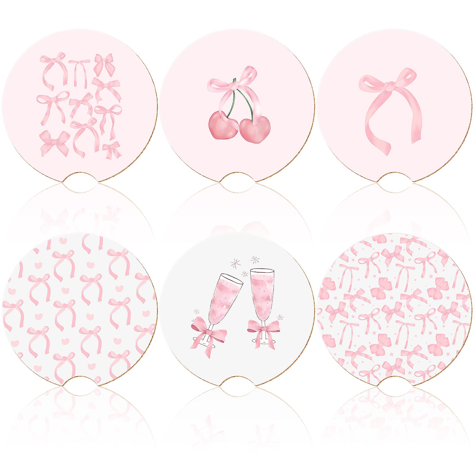 6 Fiocchi Rosa Deodorante Per Auto - Accessori Interni Coquette E Profumatori Per Auto - Decorazioni Estetiche Per Donne E Ragazze
