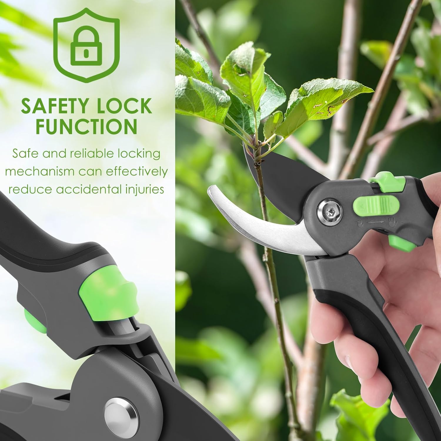 2 Pack Bypass Pruning Shears，Garden Clippers with SK5 Steel Blades,Heavy Duty Plant Pruners for Branch,Extra Sharp Blade for 1 inch Branches,Effortlessly Cuts 1-Inch Branches