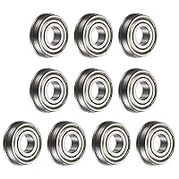 Vista 24 de uxcell MF52ZZ ensanchó el rodamiento de bolas, 4pcs 6.6x16.4x8.2 ft m acero cromado doble blindado ABEC1 cojinetes de brida