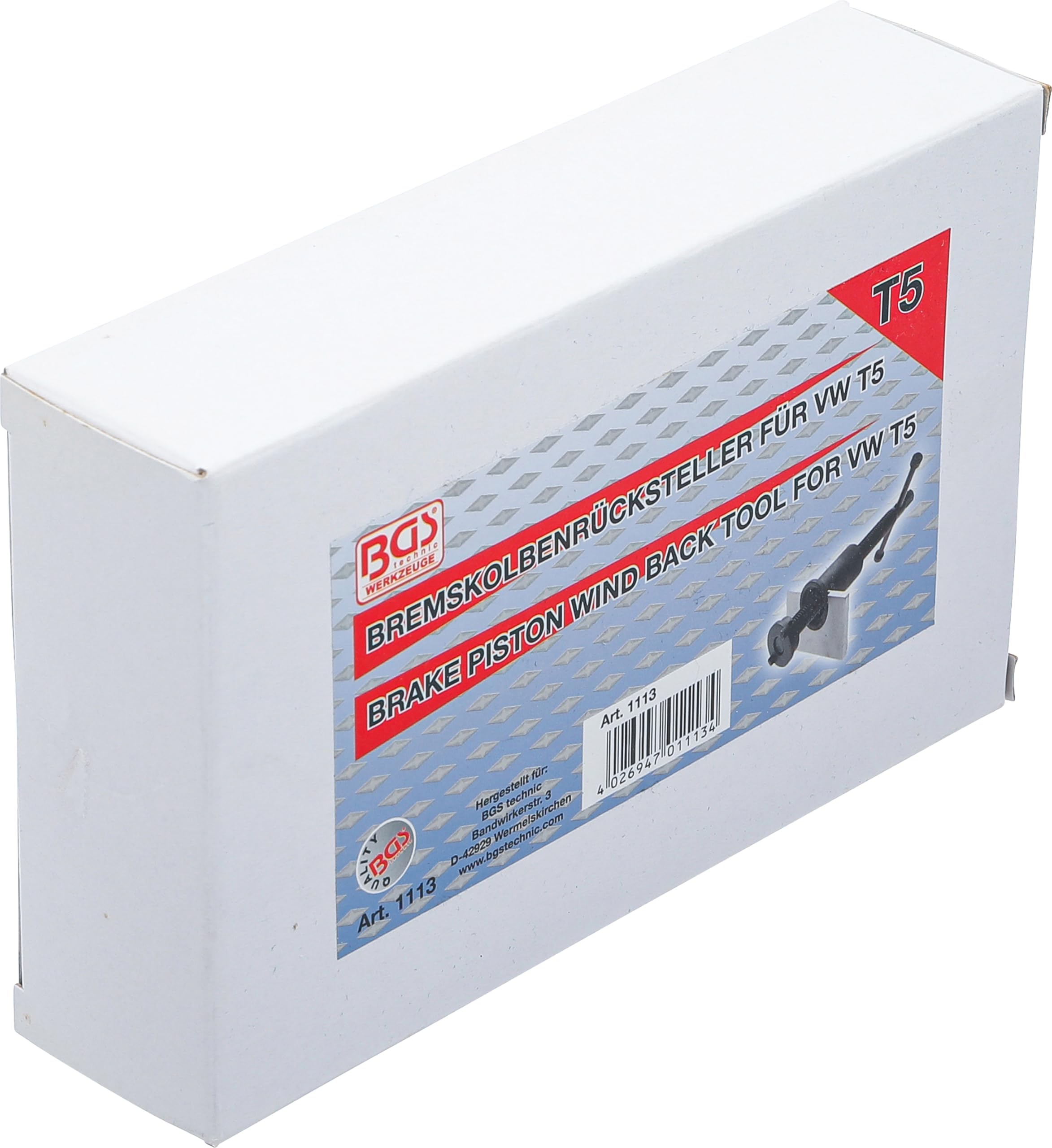 BGS 1113 Brake Caliper Piston Reset Tool - For Volkswagen T5 Transporter, Chrome Molybdenum Steel