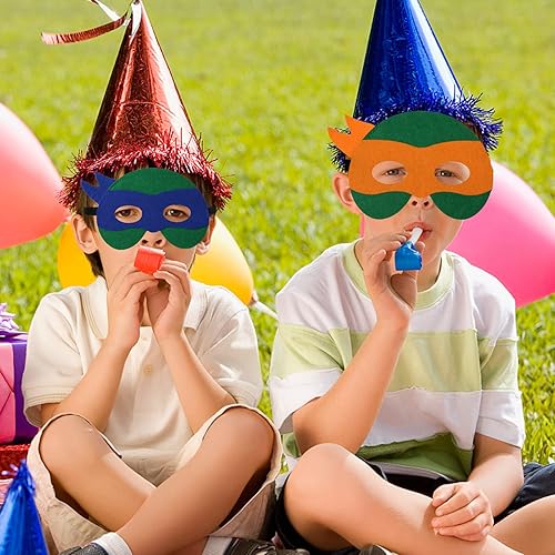 Miniatura 7 de Paquete de 24 máscaras de tortugas para niños, máscara de tortugas, suministros de fiesta de cosplay, máscaras de fiesta, disfraces de tortugas,
