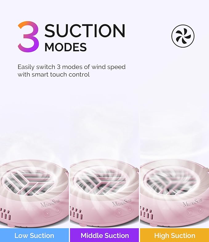 MelodySusie Colector de Polvo para Uñas Portátil HProA Rosa miniatura 6