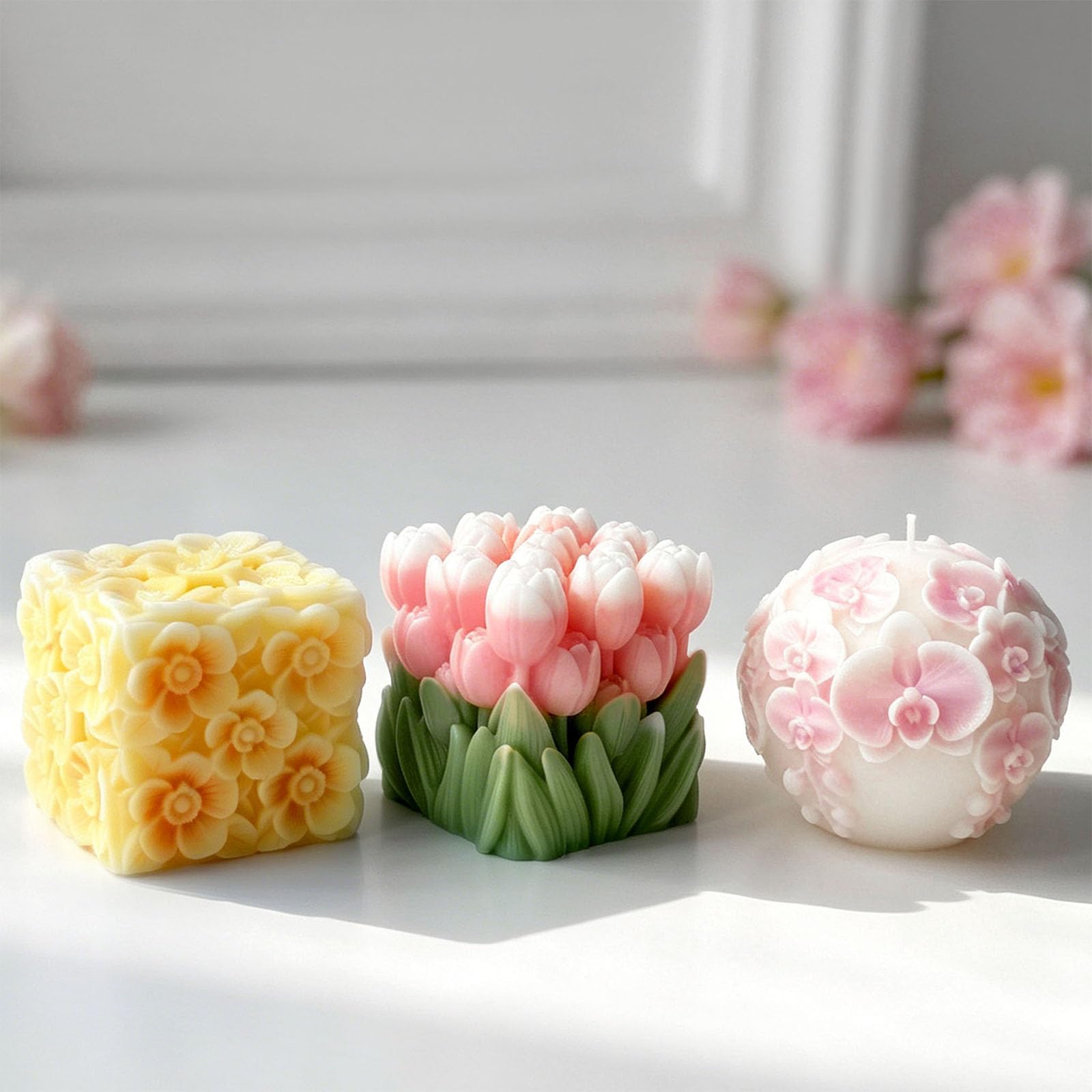 Molde de silicona con forma de cesta de flores, molde de silicona para jabón, manualidades, decoración de boda, elastómero fundido de chocolate