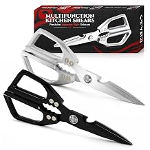 Poultry Shears Heavy Duty Set of 2 3Cr13 Stainless Steel | Style of Japanese Kitchen Scissors for Food, Detachable & Dishwasher Safe Poultry, Meat, Vegetable Cutting, Nutcracker Utility Tool