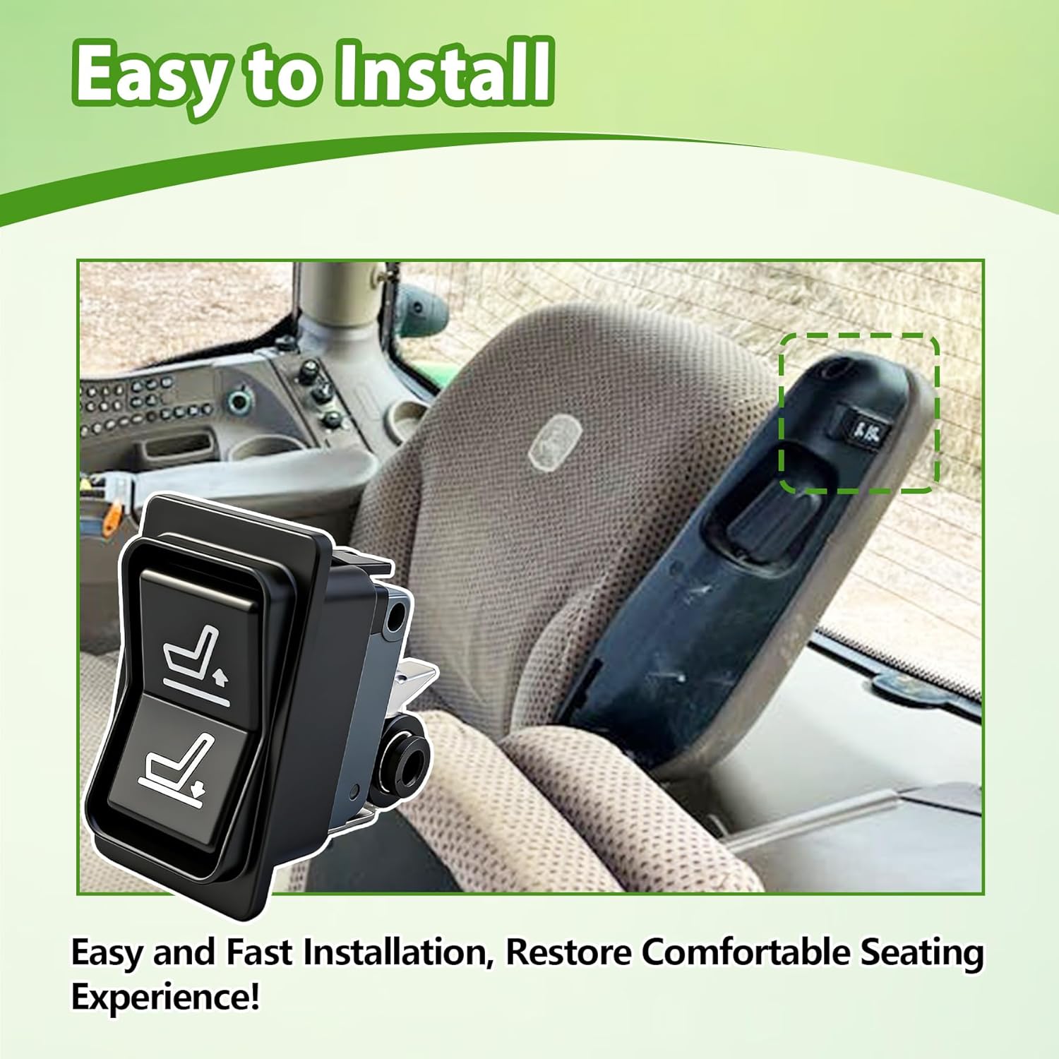 RE225257 87308605 Seat Air Adjustment Switch, Air Ride Seat Control Replacement Fit for John Deere & New Holland Tractors, Replace 508257D1 8210041000 324-2895