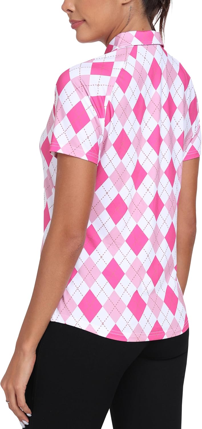 MoFiz Women's Golf Polo Shirt Short Sleeve Collared 1/4 Zip Athletic Tennis Shirt Quick-Dry Lightweight Summer Casual Tops - Image 3