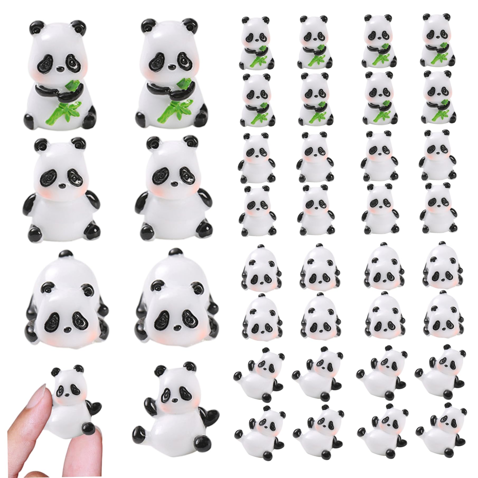 Mini figurines de panda en résine pour sauver vos décorations de gâteaux et projets (x40)