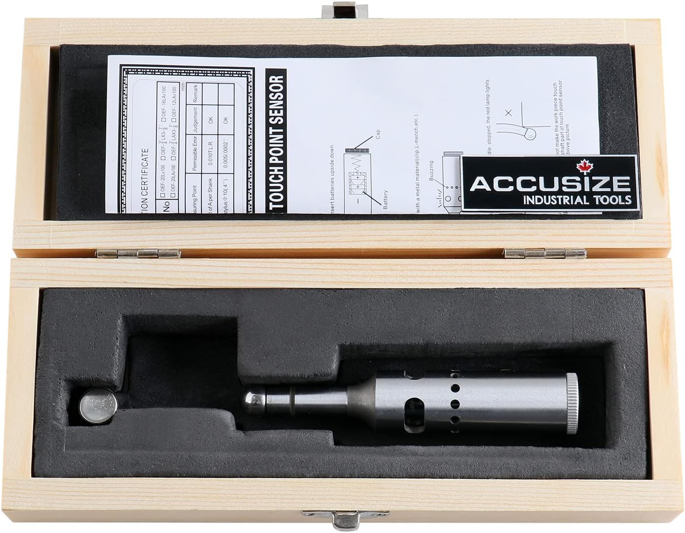Accusize Industrial Tools Electronic Short Shank Edge Finders with Sound Alert, C028-9273