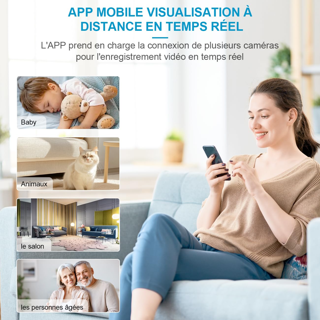 AOBOCAM Q19 Caméra Espion 4K HD - 150 Jours Standby, IA Détection Humaine, Conversation Bidirectionnelle, Intérieure/Extérieure