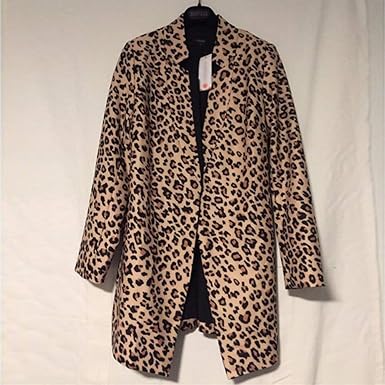 leopard print long blazer