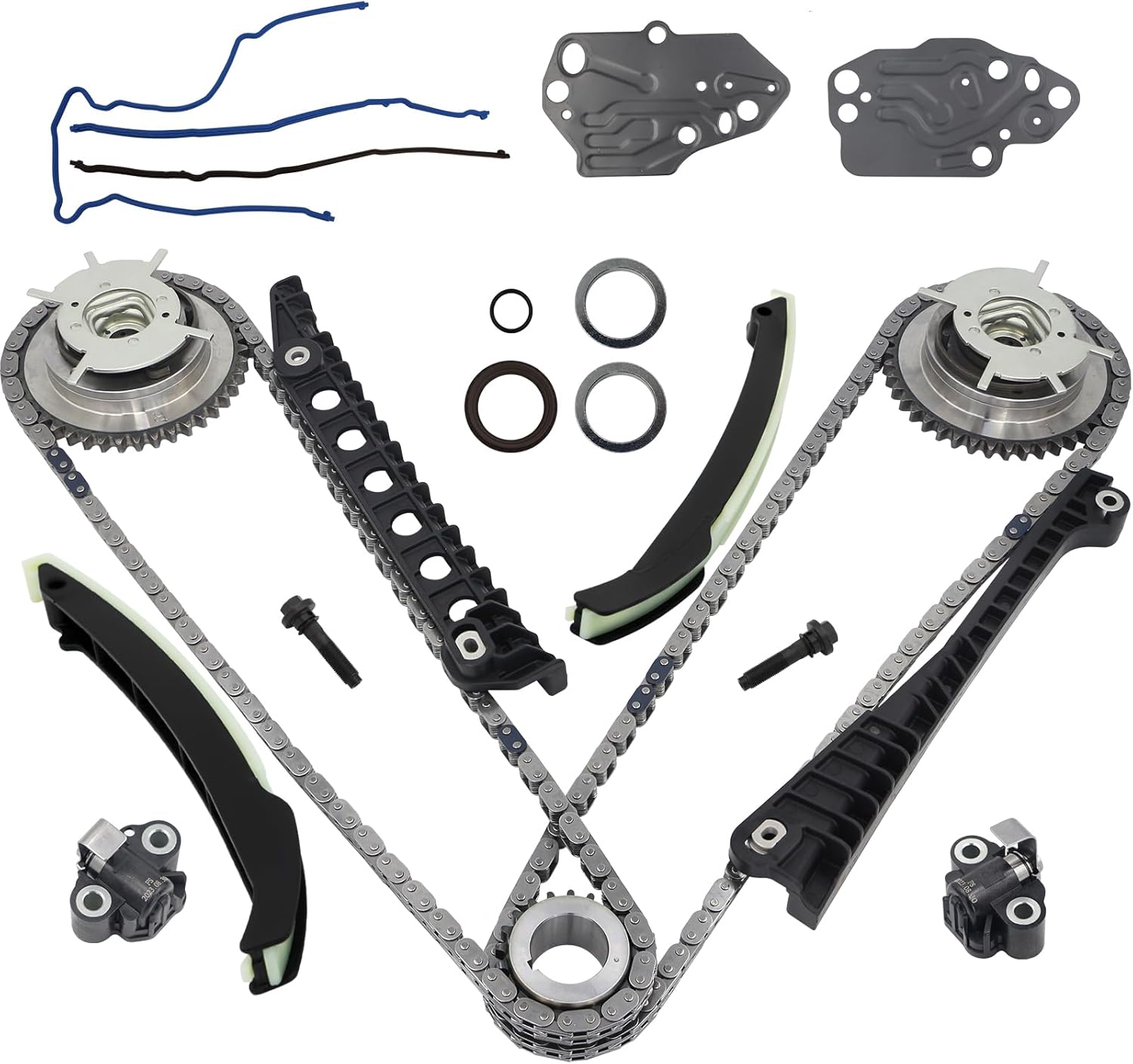 5.4 timing chain kit W/cam phaser Timing Chain Tensioner Sprocket for 2005 f150 2004-2008 2005-2010 Expedition 5.4 3v engine timing chain set Replace # 3R2Z-6A257-DA