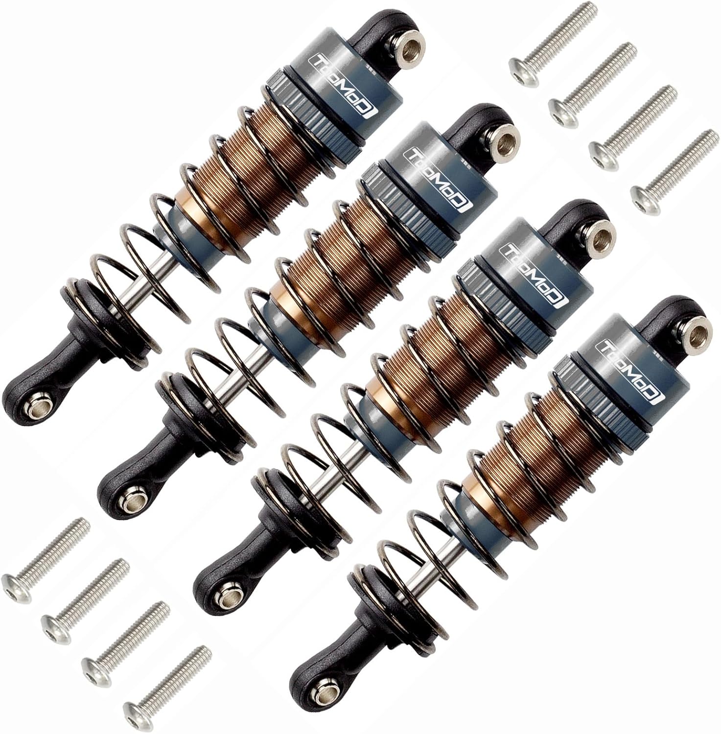 1/10 70mm RC Oil filled Shock Absorbers kit for Tamiya CC01 WR-02 Axial SCX10 D90 HPI HSP 1/10 Crawler Car Buggy Car Upgrades Replace Parts (Red)