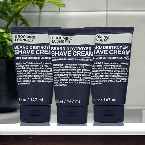 Miniatura 2 de Grooming Lounge Crema de afeitar para destructor de barba, solución de afeitado hidratante, sin golpes y sin quemaduras para hombres, fórmula de