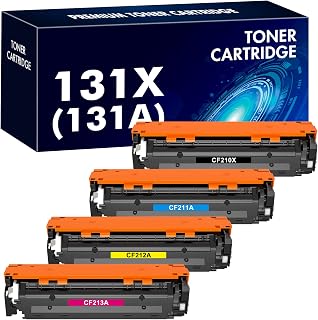 4 Pack 131X 131A Multipack Toner Cartridge Compatible for HP CF210X CF210A CF211A CF212A CF213A Laserjet Pro 200 Color MFP M276nw M276n M251n M251nw M276 M251 Black Cyan Magenta Yellow