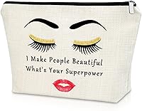 Vista 1 de Sazuwu Regalos esteticistas para mujeres bolsa de maquillaje, Hago a la gente hermosa ¿Cuál es tu superpoder?