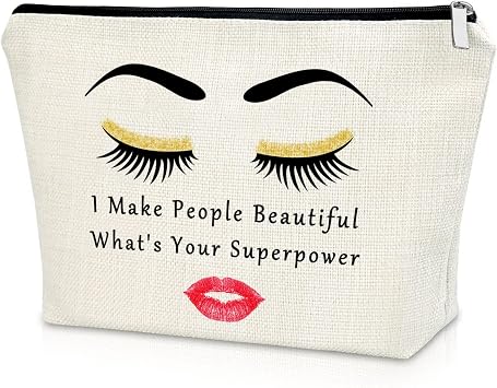 Sazuwu Beautician Gifts for Women Makeup Bag Honeydew Super Power Makeup Lover Gift Ideas Cosmetic Bag Funny Birthday Graduation Christmas Friendship Present for Friend Travel Pouch