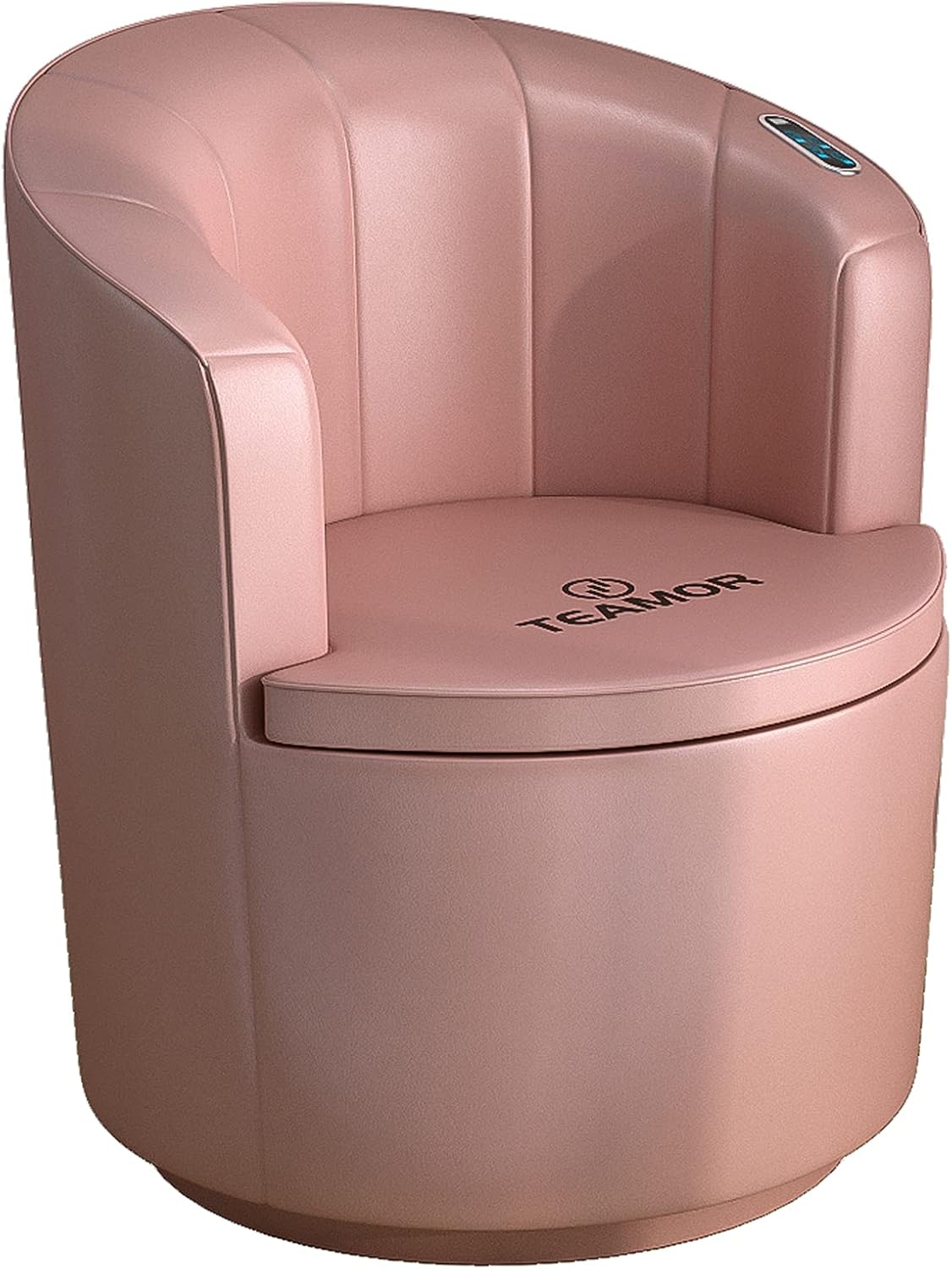 TEAMOR Lounge Back Massage Chair - Slade Contemporary Leisure Massager Armchair for Salon Spa and Home, Round Barrel Accent Swivel Chair, Light Pink : Beauty & Personal Care
