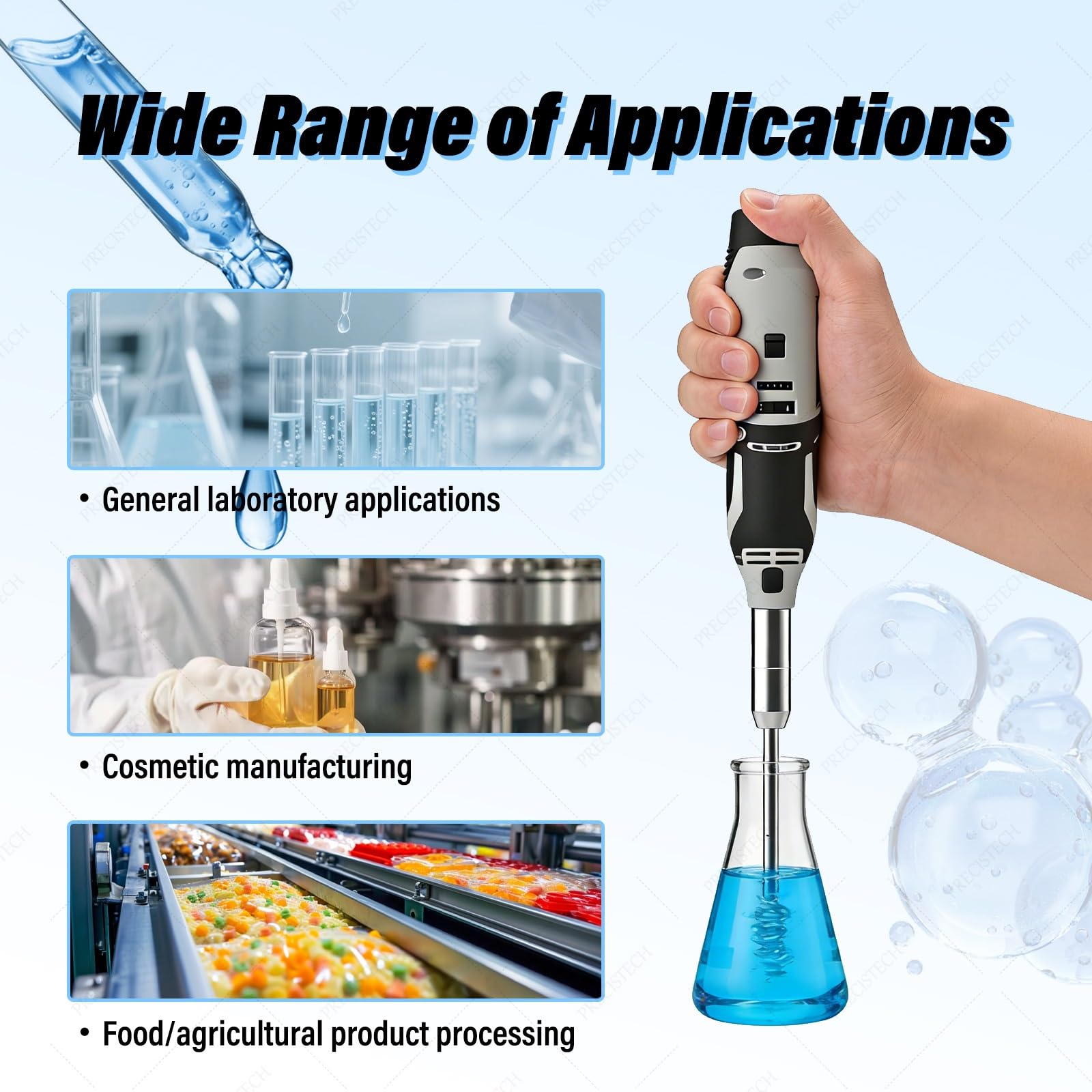 Homogeneizador Compacto 0,5–250 Ml, Homogeneizador Con Velocidad Regulable Para Laboratorio(10+6mm,Wired)