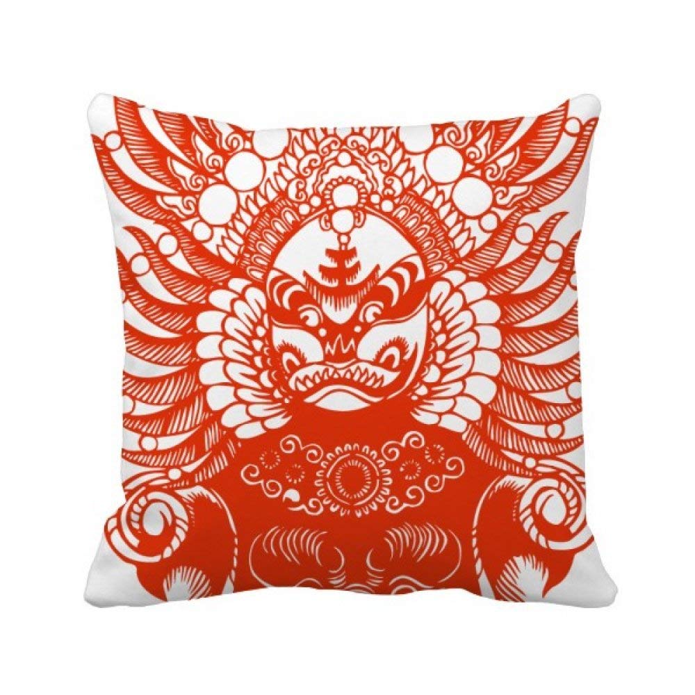 Housse de coussin carrée en papier rouge gongtongguan 45x45 cm