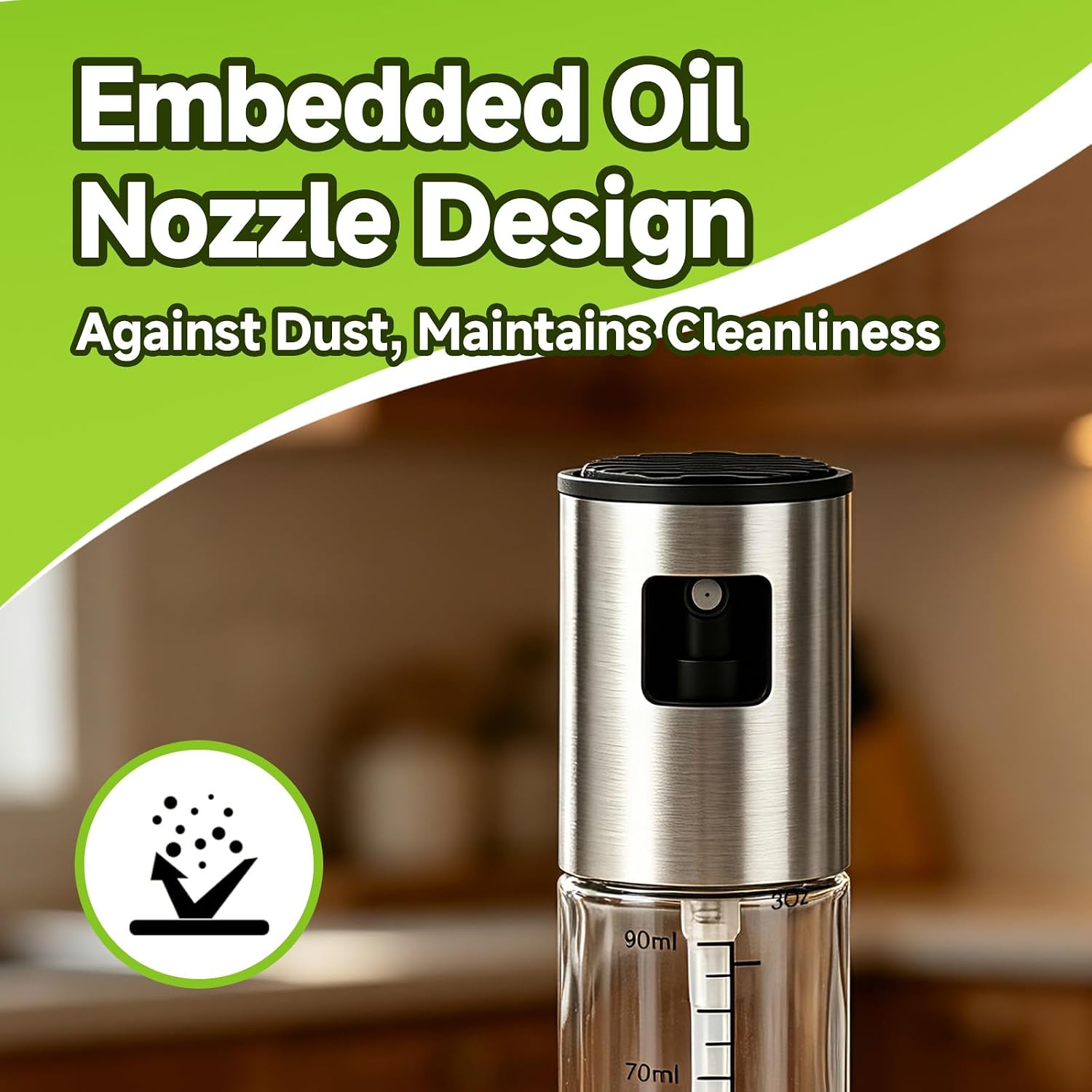 Avocado Oil Spray Bottle – 2 Pack Glass Dispenser With Scale