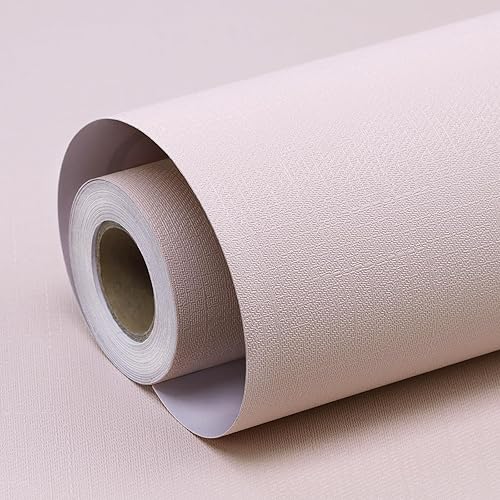 Amiya Pink Peel and Stick Wallpaper Solid Color Textured Contact Paper Pure Pink Self Adhesive Wallpaper Matte Removable Wall Paper Decorative Walls Decal Vinyl Roll A Set of15.7×480"