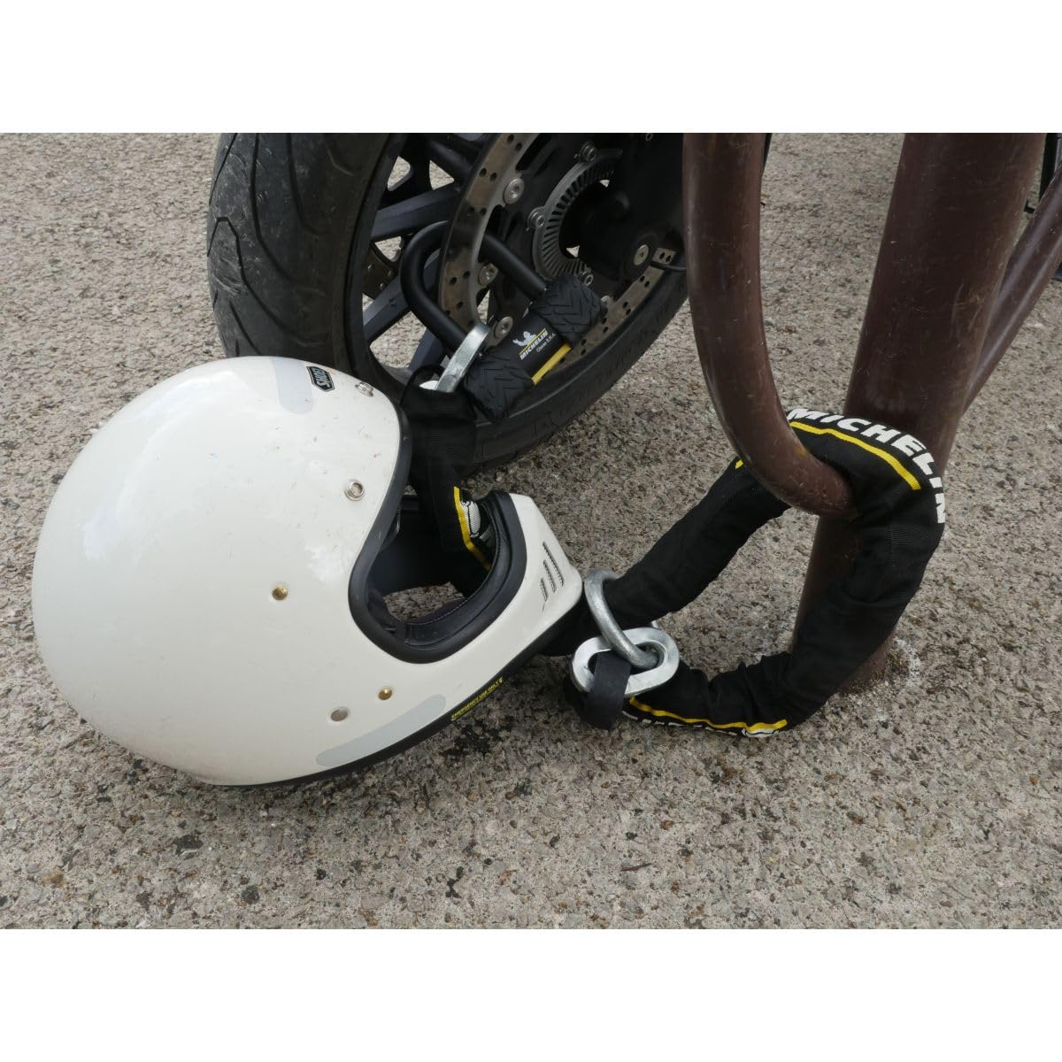 MICHELIN - Antivol Mini U SRA + Chaîne Lasso 120cm - Sécurité maximale 10/10 - Résistance - Chaîne en Acier trempé - Protection Moto et Scooter - Système de clés réversibles Inclus