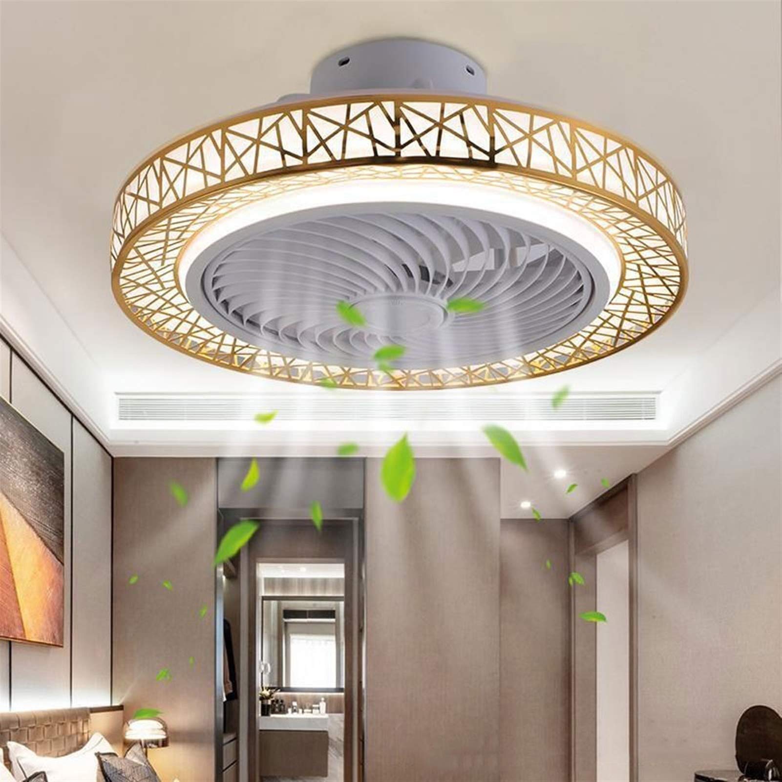 Ventilateur de plafond avec lumières télécommande et plafonnier 46W - 4