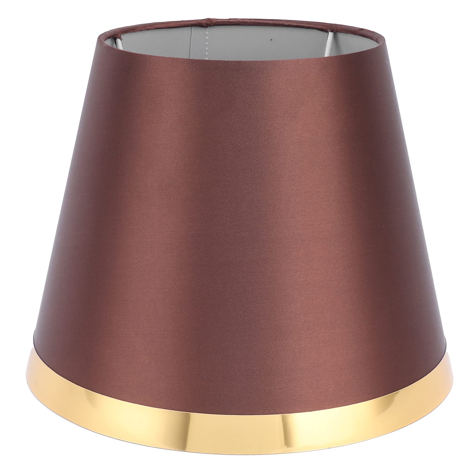 Abażury do lamp, Klosz z materiału Clip-On do żarówek E27, niesferyczny, okrągły, spiralny, pręt Px133, kawa