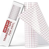 Vista 9 de YRYM HT Cinta de transferencia para vinilo - 12" x 12 pies con papel de transferencia de rejilla de alineación roja, cinta de transferencia