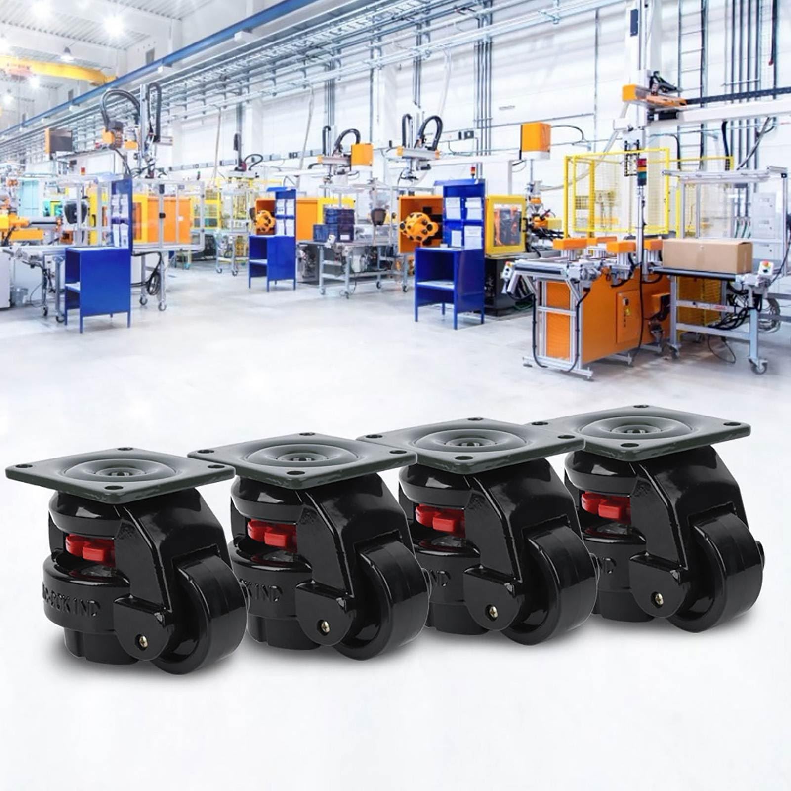 Bamjour Roulettes de Nivellement, Paquet de 4 Roulettes d'établi GD-60F Industrielles Robustes Pieds de Nivellement pour établi, Machine, équipement, étagères