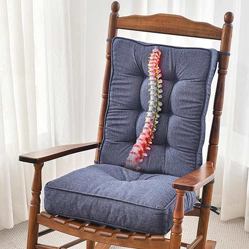 Miniatura 14 de SUNROX Cojín de Espuma Viscoelástica Antideslizante para Mecedora, FadeShield Resistente al Agua Almohadillas Gruesas Duraderas Acolchadas, Juego