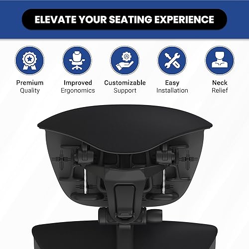 Miniatura 10 de OFFICE LOGIX SHOP Reposacabezas Embody compatible con silla Herman Miller Embody (tela de amatistamarco blanco)