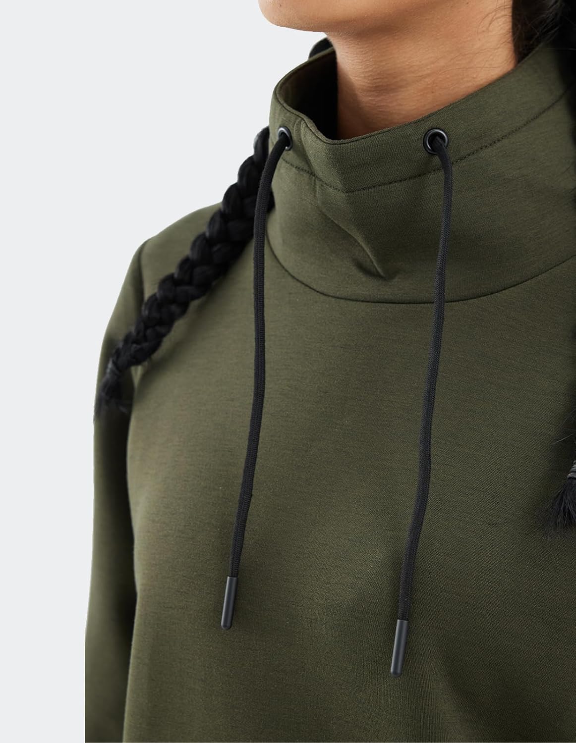 fit space Women's Tailored Relaxed Fit Sweatershirts Full Zip Up Hoodies And Turtleneck Pullover With Zipper Pocket - Image 7