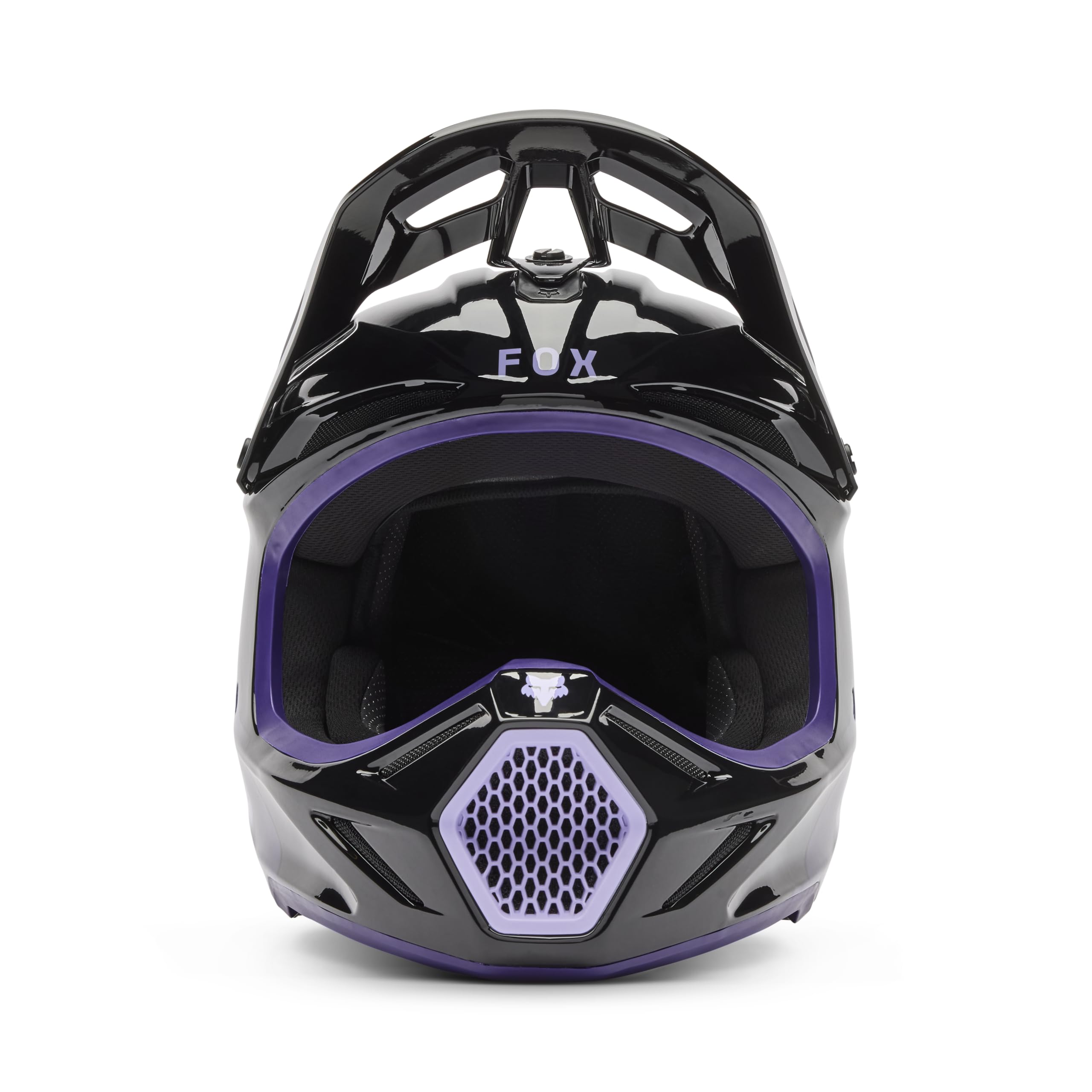 FOX V3 Spire Młodzieżowy kask motocrossowy, czarny/purpurowy, Y/L (52/53)