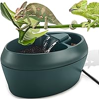 Neptonion Reptile Chameleon Cantina: Snacks Trough & Drinking Fountain Dripper with 2 Pumps for Lizards, Snakes, Frogs, Geckos